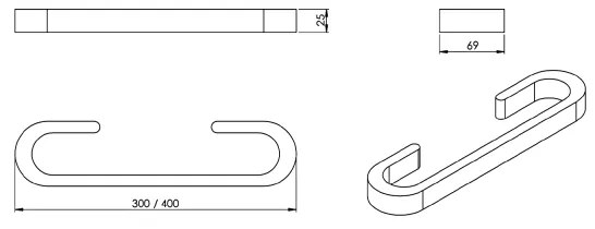 Gedy - Muro asciugamano appendino HIMALAYA 7x40 cm bambù/marrone