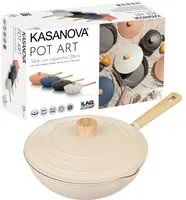 Wok 28 cm con coperchio avorio Pot Art