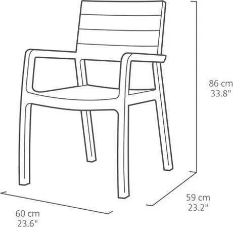 Sedia Da Esterno In Resina Effetto Legno Con Braccioli Bianca E Tortora Harmony Keter
