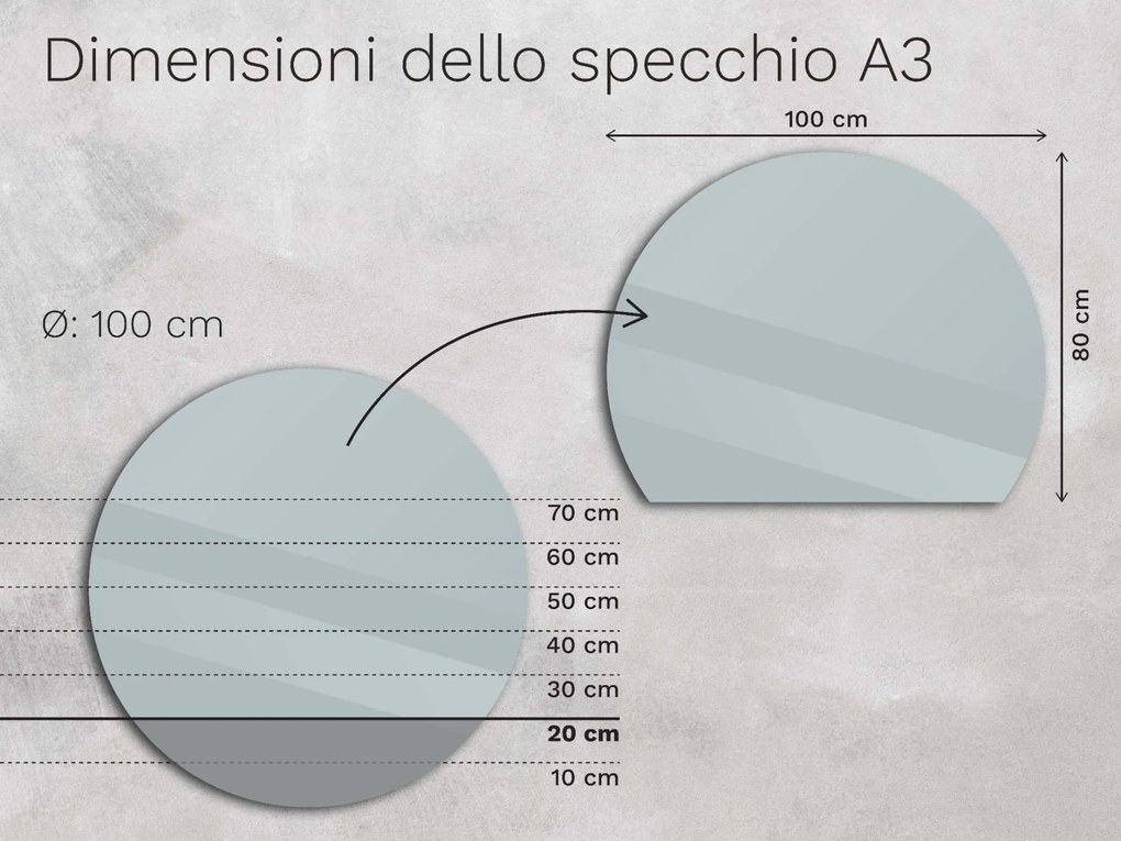 Specchio atipico con illuminazione a LED A3