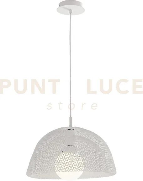 Lampadario a sospensione harem bianca 1 luce attacco e27 37x37x150cm