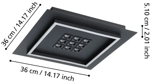 Eglo 901192 - Plafoniera LED dimmerabile BALAZOTE LED/21,4W/230V nero +RC