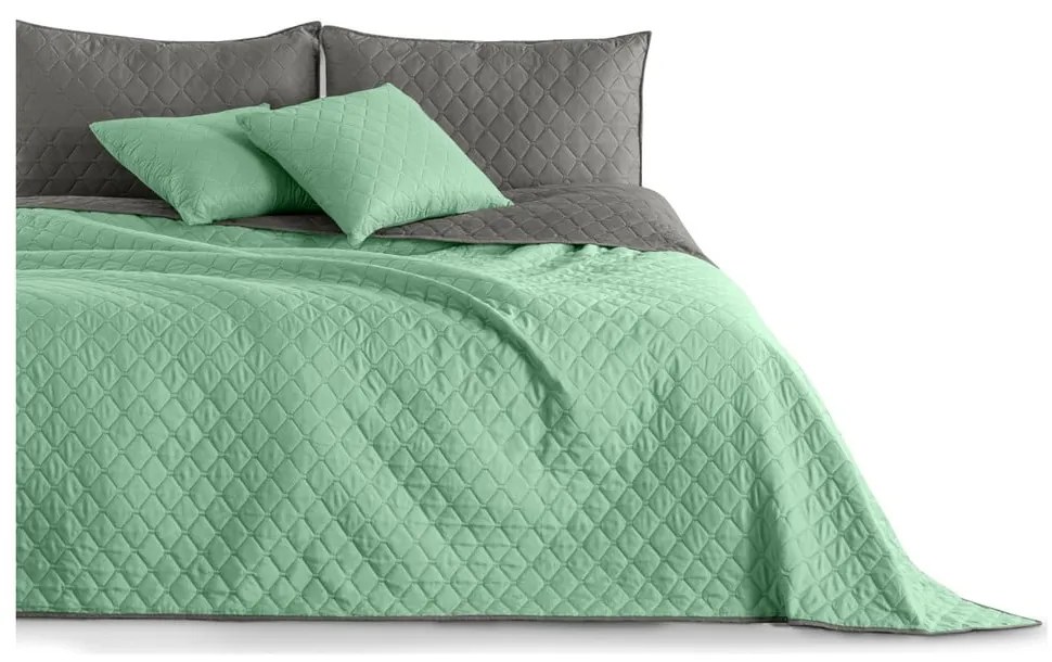 Copriletto reversibile in microfibra verde chiaro , 240 x 260 cm Axel - DecoKing