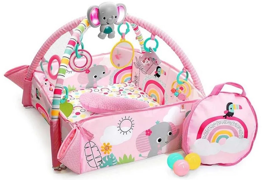 Bright Starts - Coperta per bambini per giocare 5in1 YOUR WAY BALL PLAY 3xAA rosa