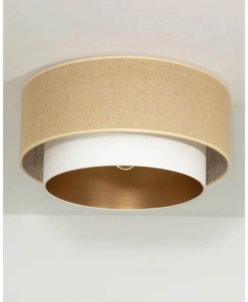 Plafoniera SARTA 1xE27/60W/230V diam. 45 cm bianco/iuta