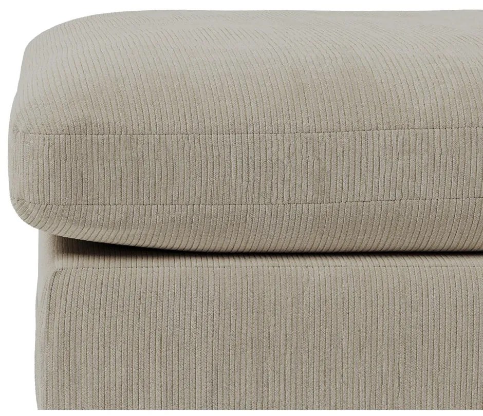 Pouf in tessuto a coste color crema Comfy - Scandic