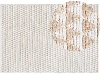 Tappeto Beige Iuta e Misto Cotone 160 x 230 cm Motivo Geometrico Intrecciato a Mano