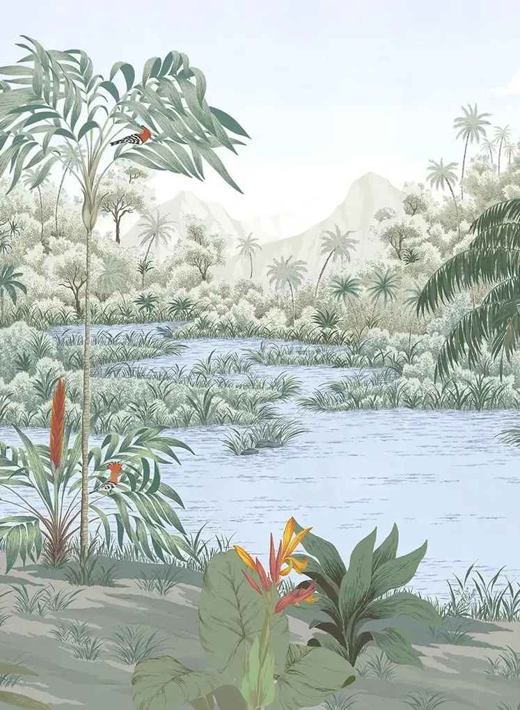 Isidore Leroy Carta da parati panoramica Riviere des Parfums Naturel - B 4/5/6