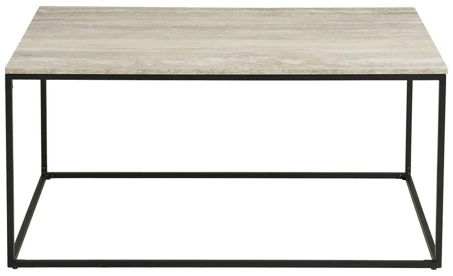 Tavolino da salotto nero/beige con effetto pietra 60x90 cm Vita – House Nordic