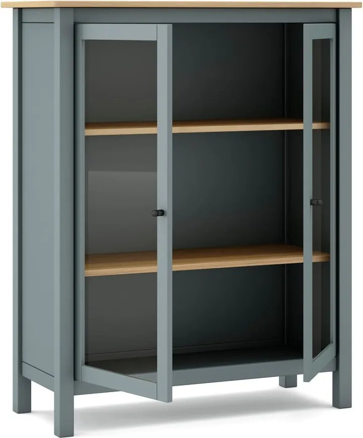 Vetrina verde polveroso in pino massiccio 90x110x40 cm Misti – Marckeric