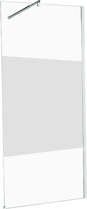 Box doccia walk-in, vetro serigrafato 6 mm, L 70-120 cm x H 200 cm, profilo cromo