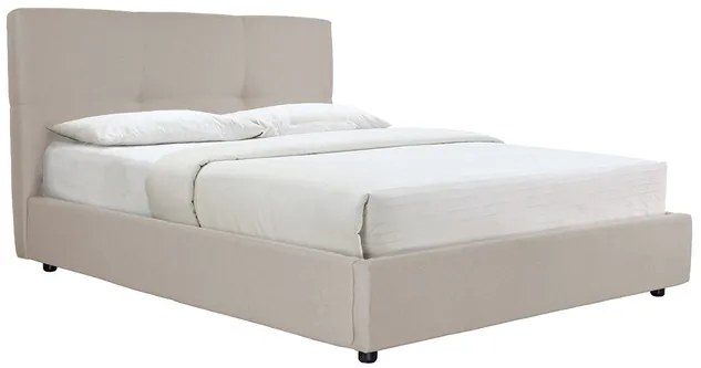 Letto con contenitore 160x200 cm in tessuto naturale SOGNO