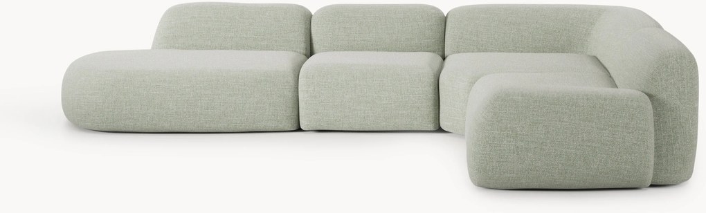 Divano angolare componibile XL in bouclé con chaise longue Wolke