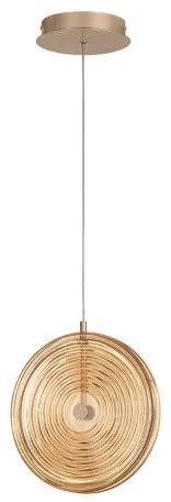 Lampada a sospensione LED JOKEY in metallo e vetro decorato AMBRA 30 cm