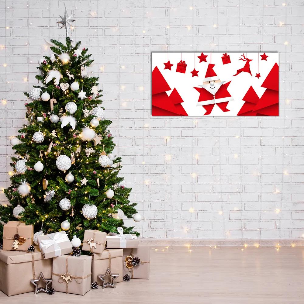 Quadro acrilico Vacanze Babbo Natale Regali 100x50 cm