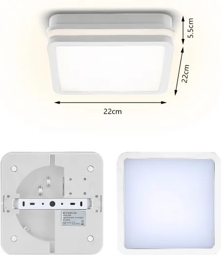 Brilagi - lampada da esterno con sensore BENE LED/18W/230V 22x22 cm bianca IP54