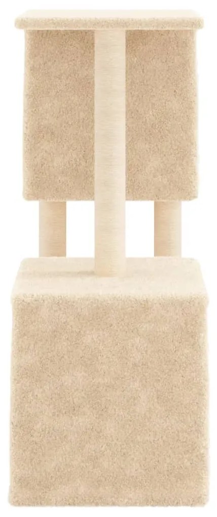 Albero per gatti con tiragraffi in sisal crema 86 cm