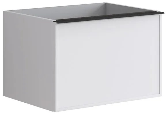 Mobile da bagno sospeso sotto lavabo L 60 x H 40 x P 45.5 cm bianco laccato opaco, 2 cassetti Pixel frame