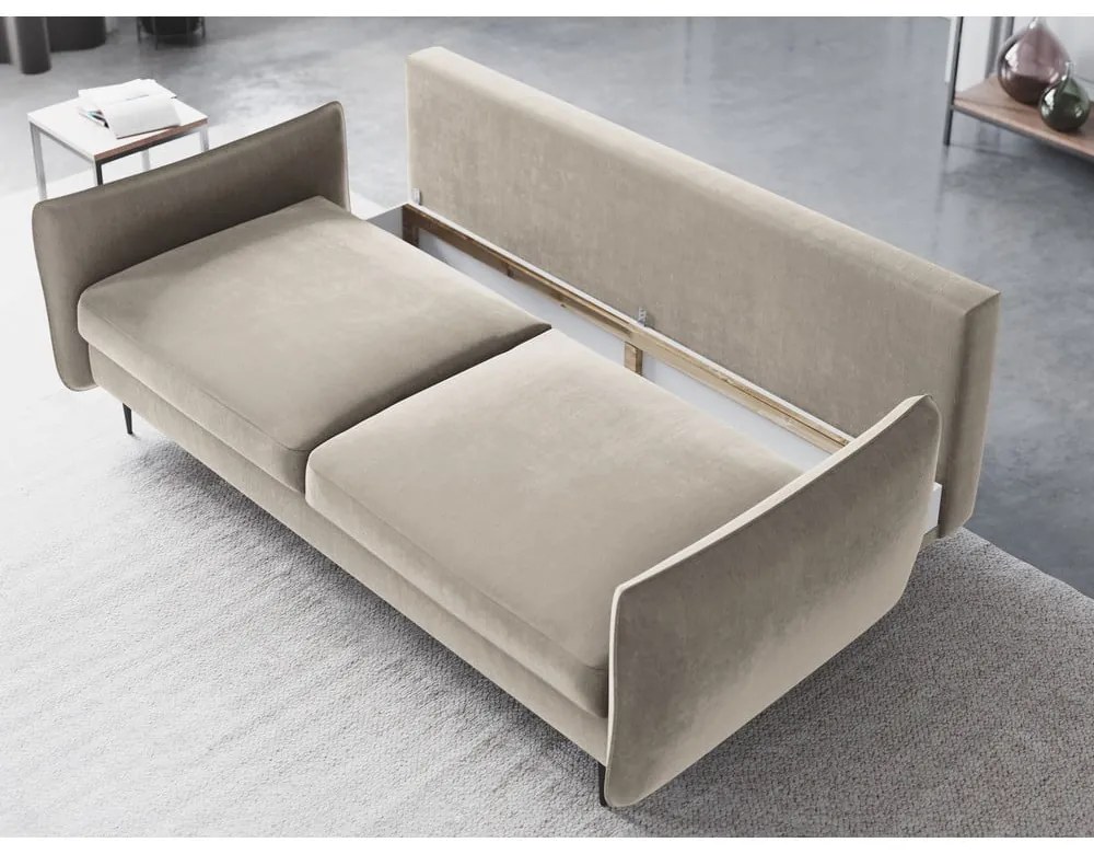 Divano letto beige con contenitore Vermont - Cosmopolitan Design