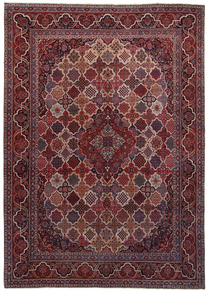 Kashan Tappeto 360x260 Rosa (Iran) Annodato A Mano