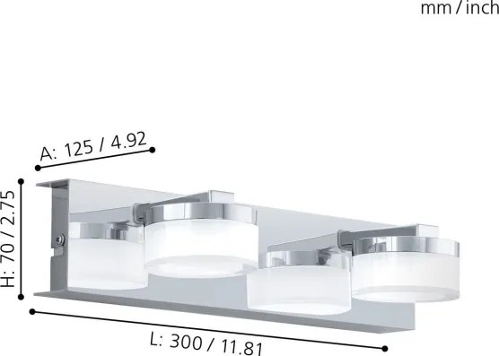 Eglo 94652 - Applique a LED da bagno ROMENDO 2xLED/4,5W/230V IP44