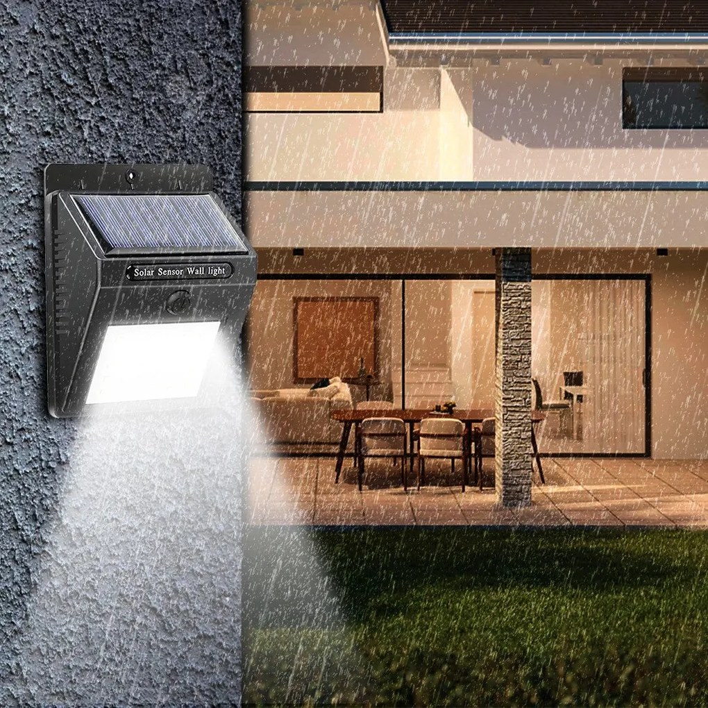Faretto Solare da parete a LED 1200mAH con sensore di movimento...