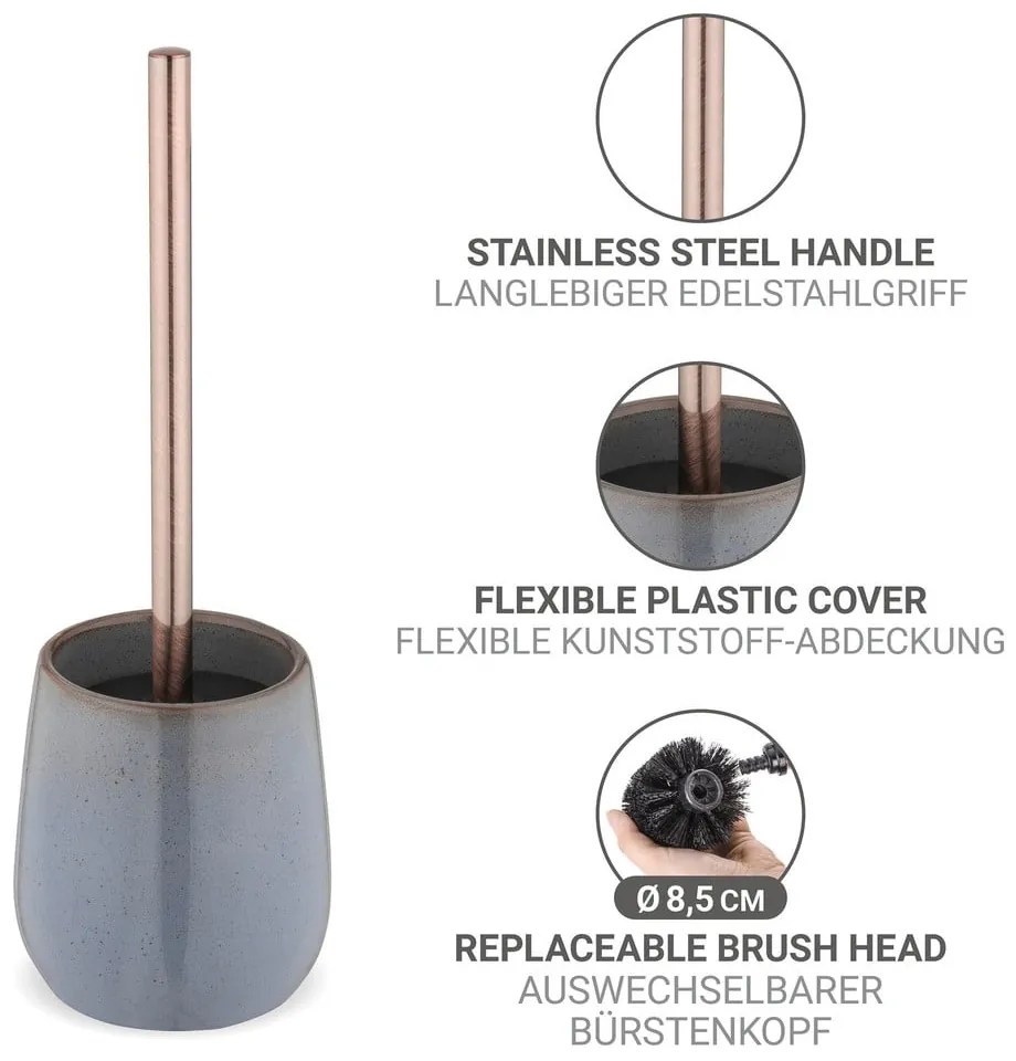 Scopino WC grigio in ceramica Sirmione – Wenko