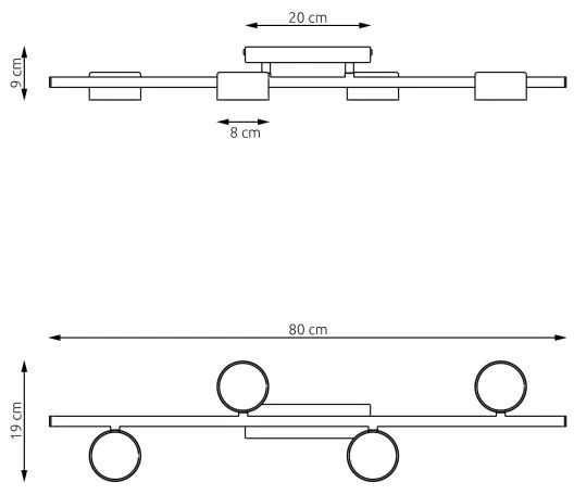 Plafoniera BET 4xGX53/12W/230V nero