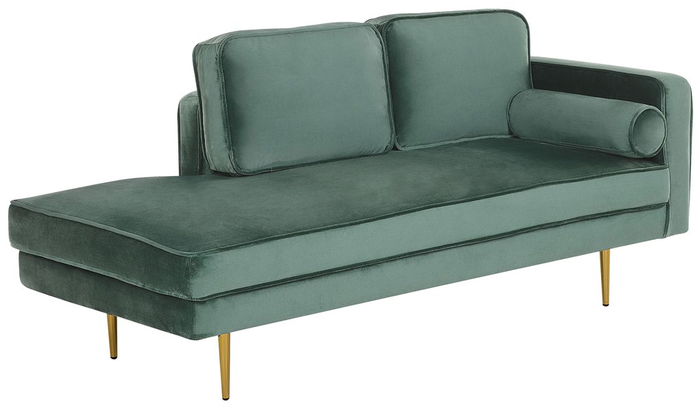 Chaise longue velluto verde menta destra MIRAMAS Beliani