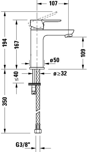 Duravit DC1023002046 - Miscelatore per lavabo D-CODE nero opaco
