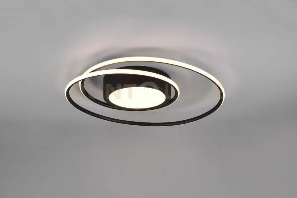 Yava plafoniera led 56w 6800lm, 2700 - 6000k nera tonda con telecom...