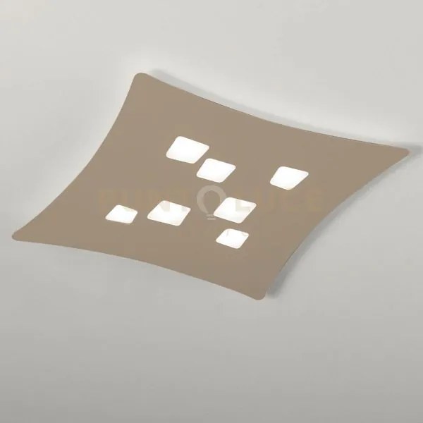 Isotta p/g - plafoniera colore tortora in metallo e alluminio 7 luc...