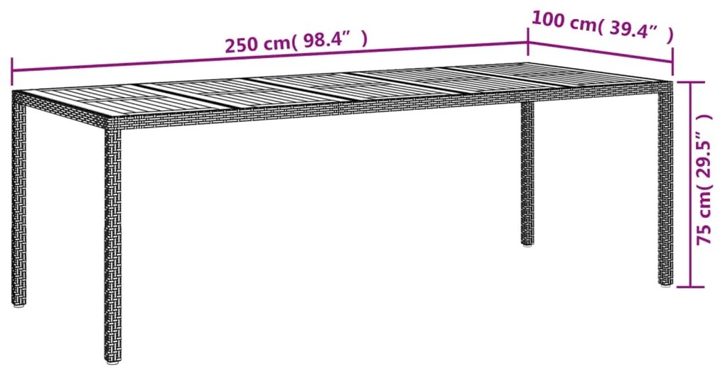 Set da Pranzo da Giardino 11 pz con Cuscini in Polyrattan Nero