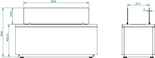 Camino a bioetanolo da terra per interno esterno CARAVAGGIO Nero L100xP40xH40 cm