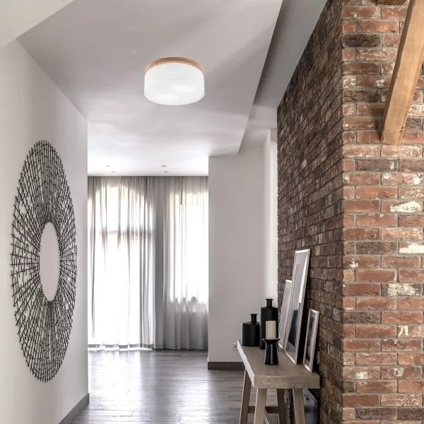 Brilagi - LED Plafoniera BELLADONNA 2xE27/15W/230V diametro 40 cm bianco/quercia