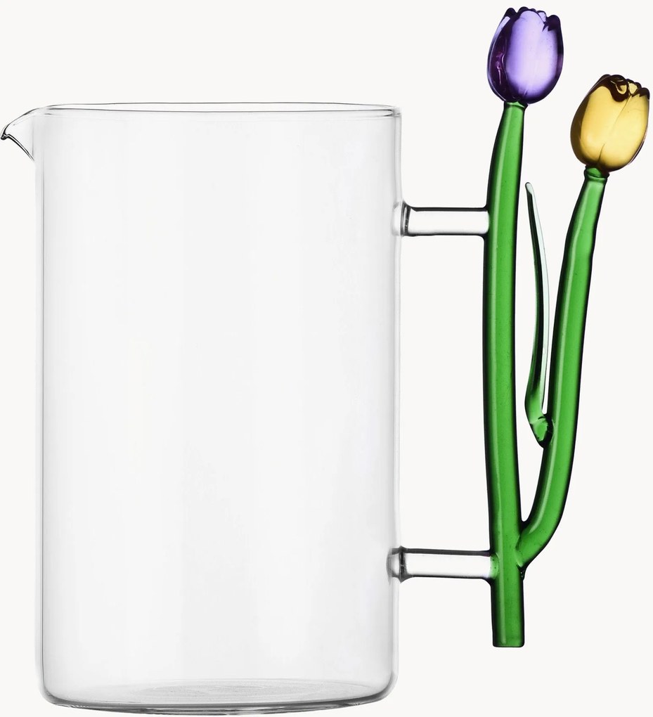 Caraffa in vetro borosilicato fatta a mano Botanica, 1,4 L
