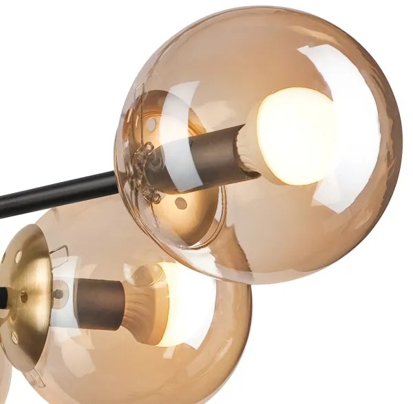 Lampadario a plafone MALENA 6xE14/5W/230V oro/nero/fumé beige