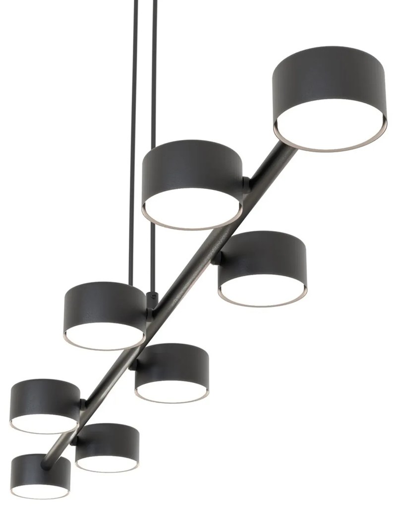 Lampadario Minimal Afrodite Acciaio Nero 8 Luci Gx53 Ip20