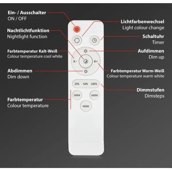 Brilo - Plafoniera LED dimmerabile STARRY SKY LED/48W/230V 3000-6000K + +TC