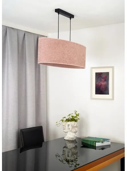 Duolla - Lampadario a sospensione con filo OVAL 2xE27/15W/230V rosa