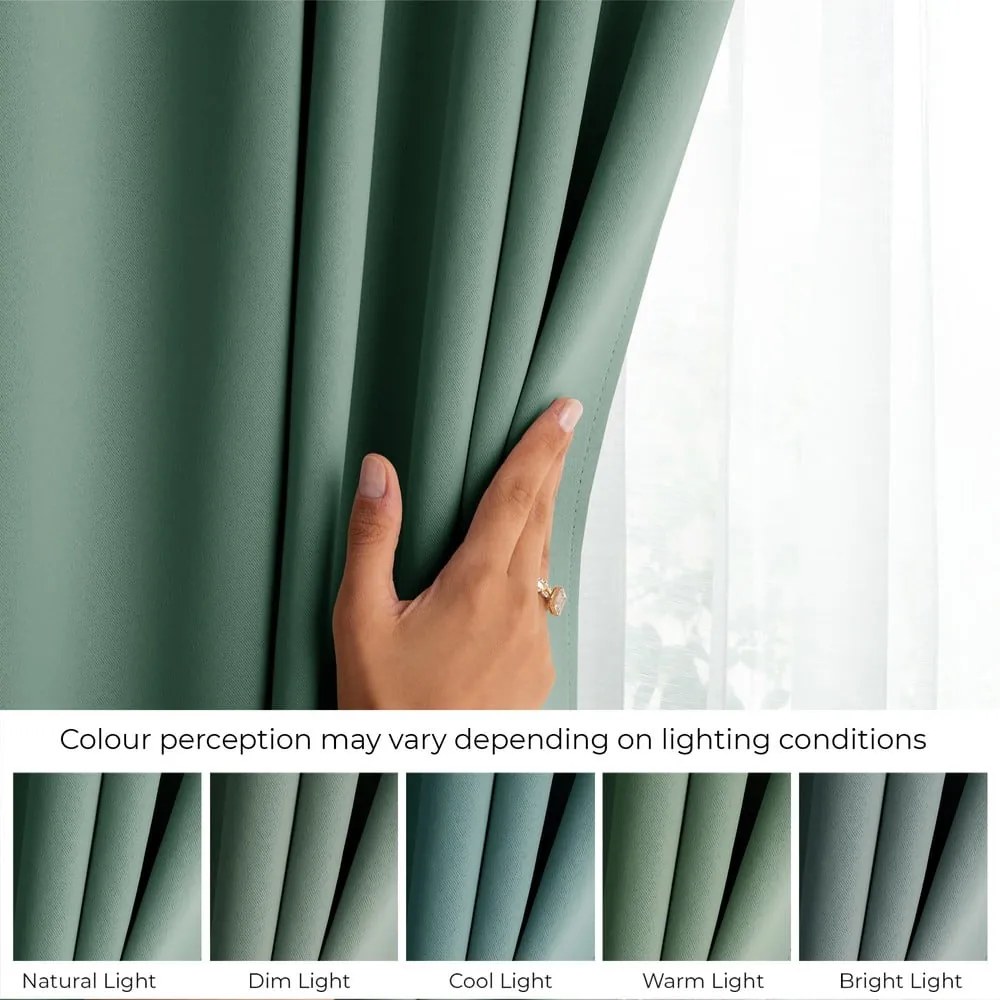 Tenda parzialmente oscurante verde chiaro 140x175 cm Kierra – Restilo