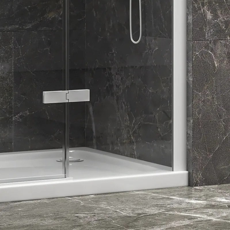 Porta doccia 120cm battente e fisso colore bianco | KT4000B - KAMALU
