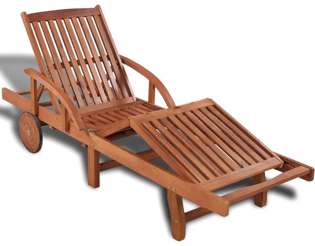Lettino Prendisole İn Legno Massello Di Acacia /