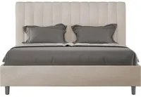 Letto Matrimoniale 160x200 cm con Rete e Contenitore Agueda Sabbia