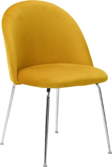 Sedia da pranzo in velluto Senape con gambe in metallo Cromo - PARIS 2 sedie