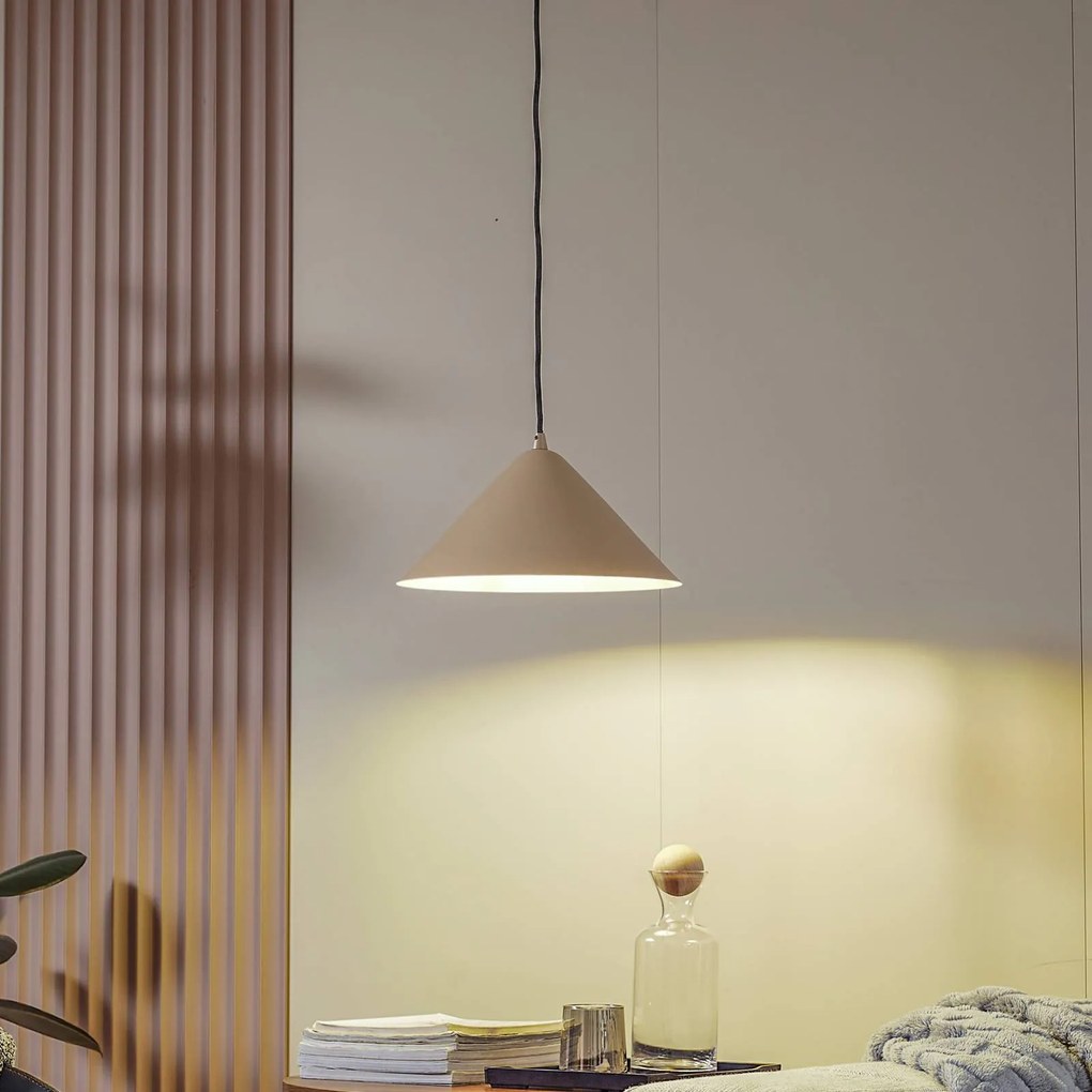 Lampada a sospensione Clarine Lindby, dimmerabile, Crema / Ambra, Soggiorno / Sala da pranzo, Metallo, Moderno, Lampada a sospensione