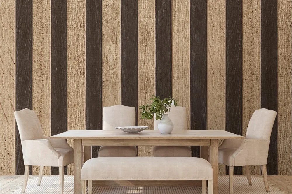 Carta da parati – Imitazione legno bicolore