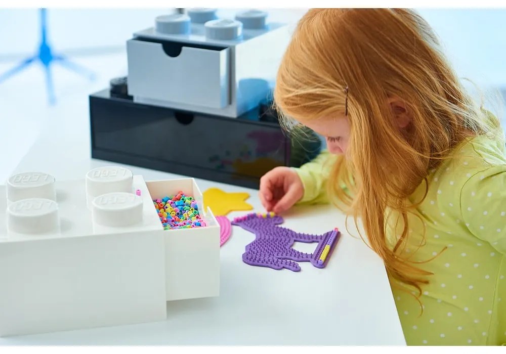 Scatola da tavolo grigia con cassetto Brick - LEGO®