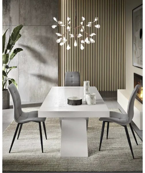 Tavolo sala da pranzo allungabile 260 cm in laminato KARMA Bianco
