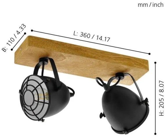 Eglo 49077 - Faretto GATEBECK 2xE14/40W/230V